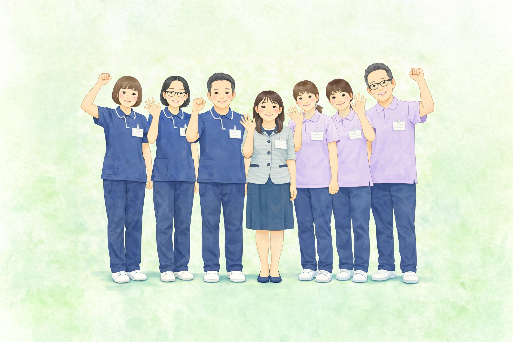 働く仲間たちへのインタビューイメージイラスト